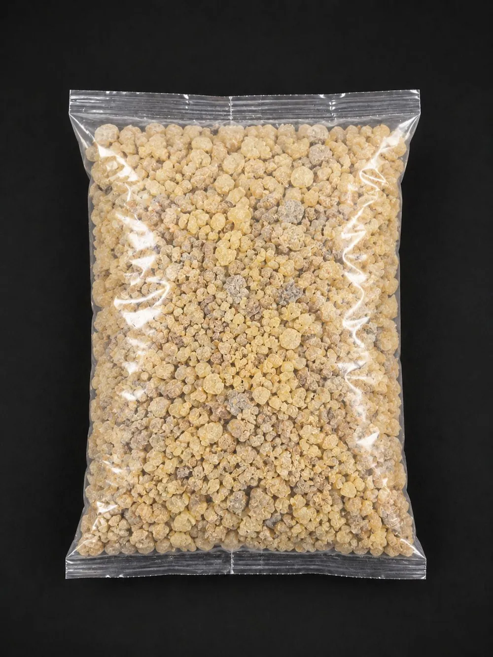 Bag of pale frankincense resin granules