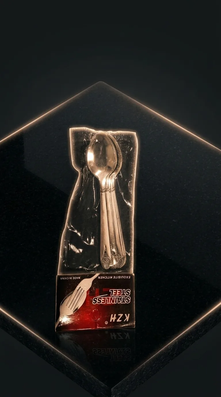 Packaged stainless steel spoon and fork sets